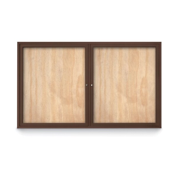 Slim Enclosed Corkboard, 11"x13-1/2", Satin Alum Frame/Cloud